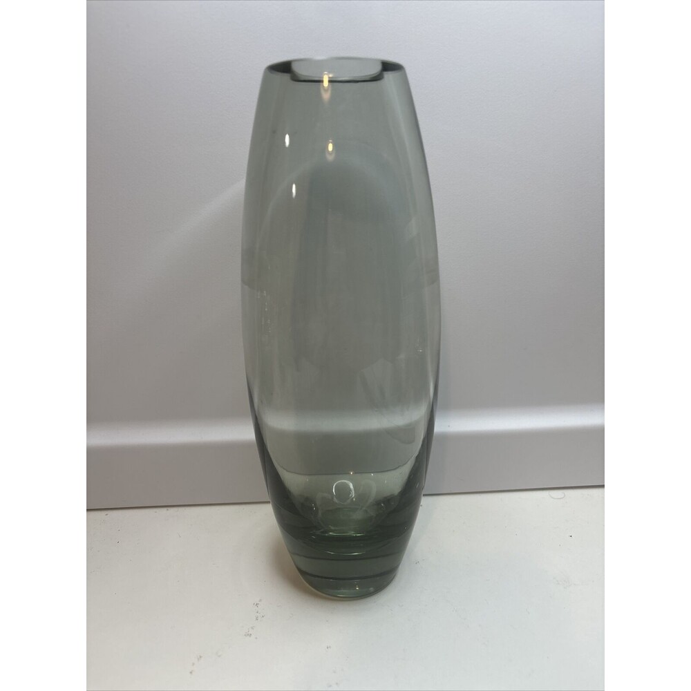 Vtg. MCM Holmegaard smoky vase Signed Denmark, About 9” Tall